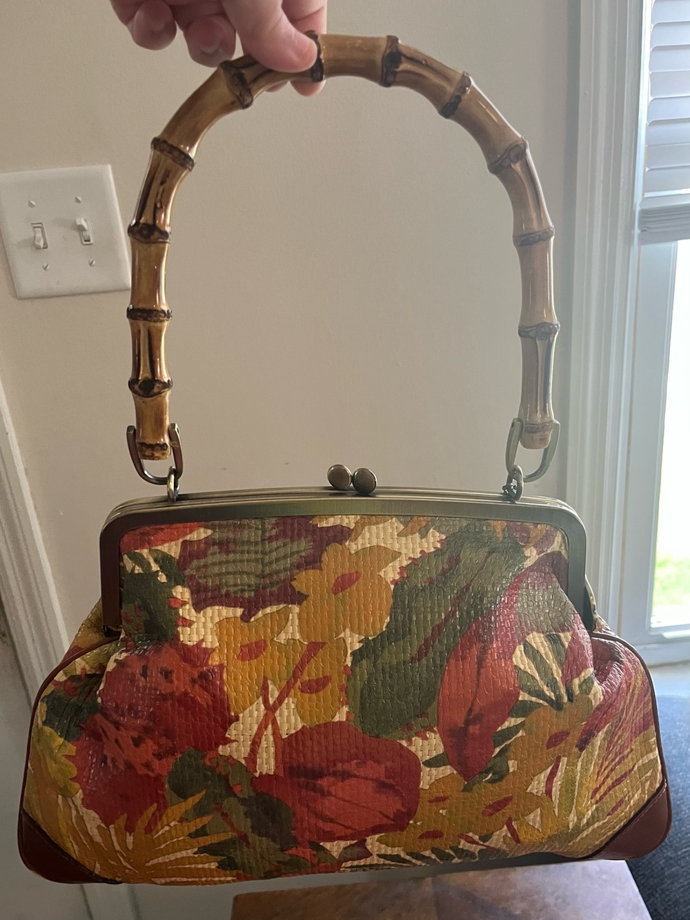 Patricia Nash Vintage-Inspired Bamboo Handle Floral Frame Satchel - Multicolor - Picture 2 of 16